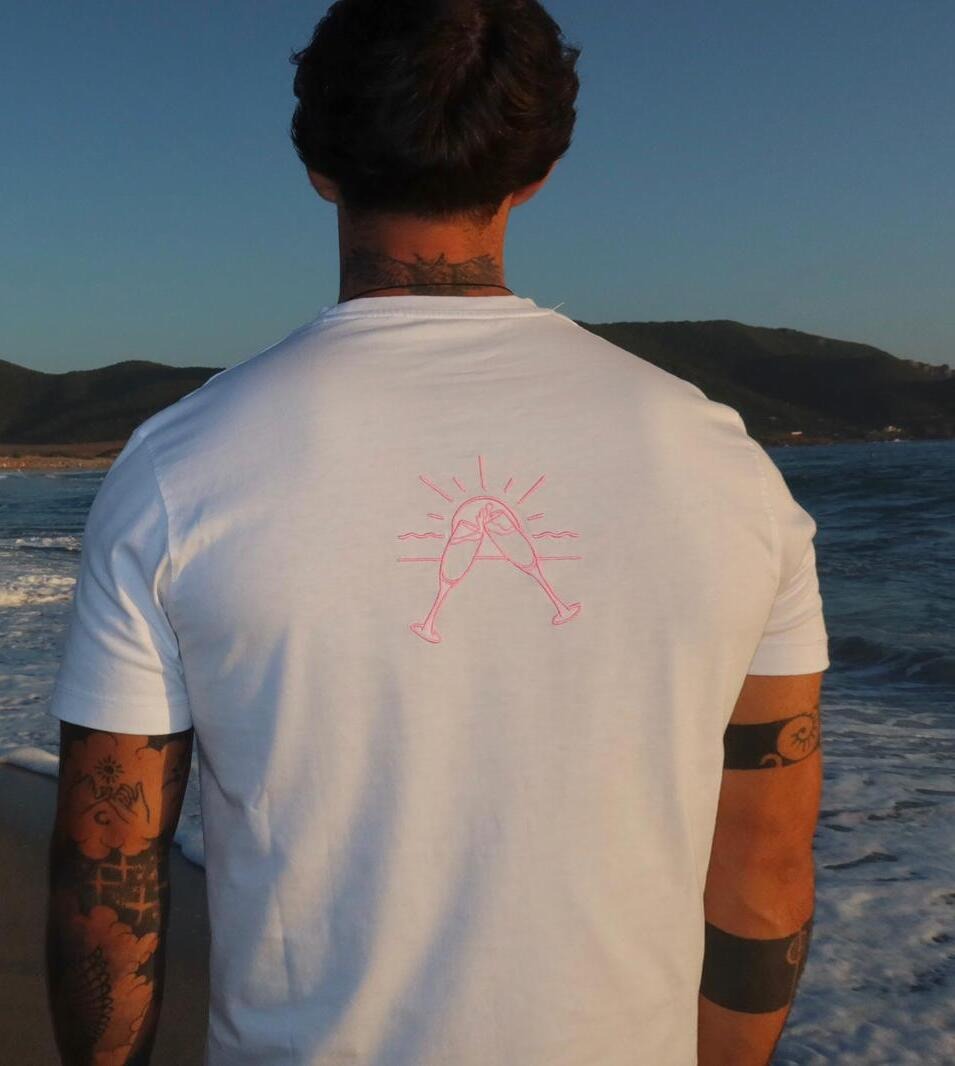 T-Shirt Blanc "Call Me For Champagne"